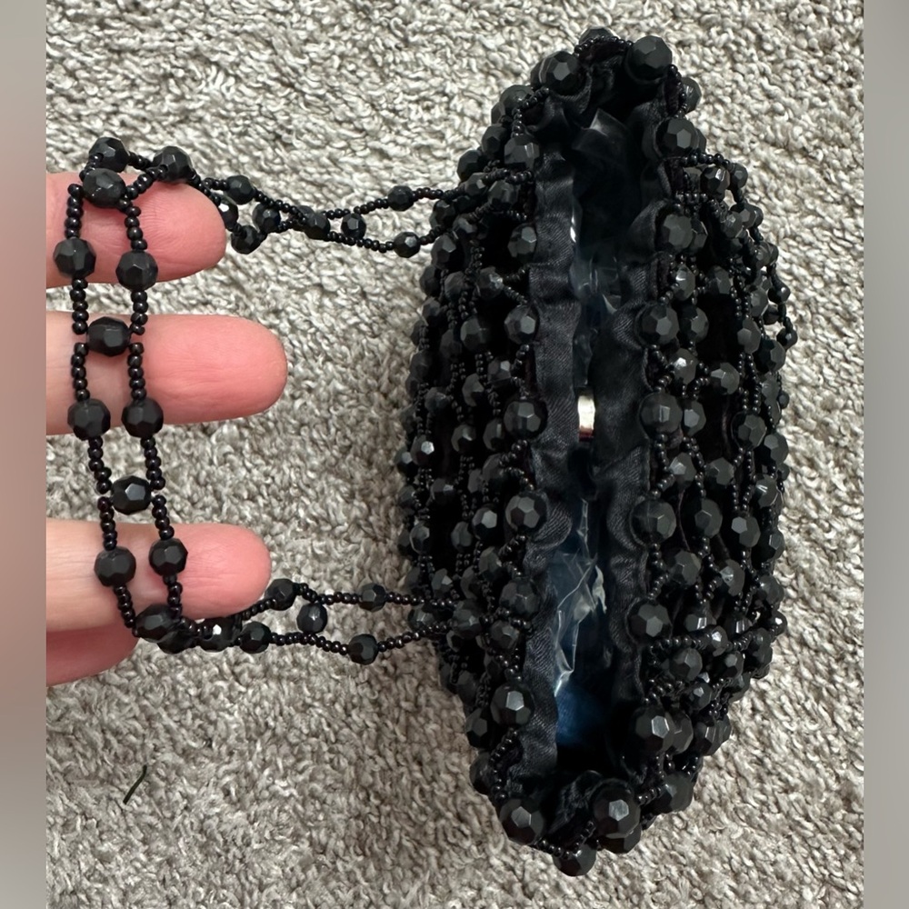 Vintage Black Beaded Purse - Picture 5 of 9